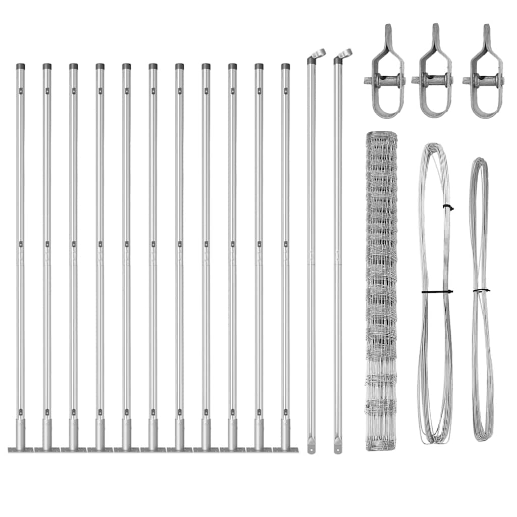 Wildzaun Silber 25 x 1,6 m Verzinkter Stahl